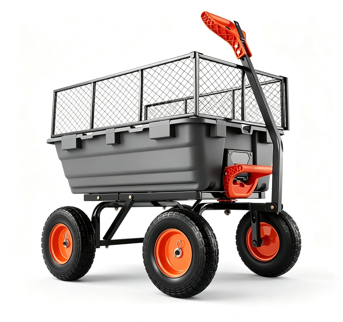1,500‑Lb Heavy‑Duty Garden Dump Cart with 2‑in‑1 Convertible Handle & 13" All‑Terrain Wheels