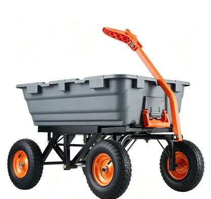 1,500‑Lb Heavy‑Duty Garden Dump Cart with 2‑in‑1 Convertible Handle & 13" All‑Terrain Wheels